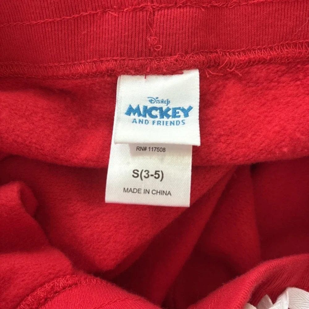 Disney Mickey Mouse & Friends Teen Girl Small‎ 3-5 Red Sweatpants Joggers